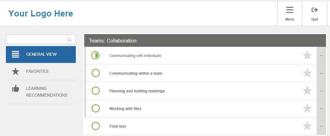 Customised Start Page Microsoft Office 365 E-Learning Course